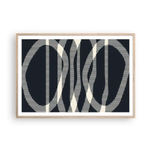 Póster en marco roble claro - Un intento de romper la oscuridad - 100x70 cm