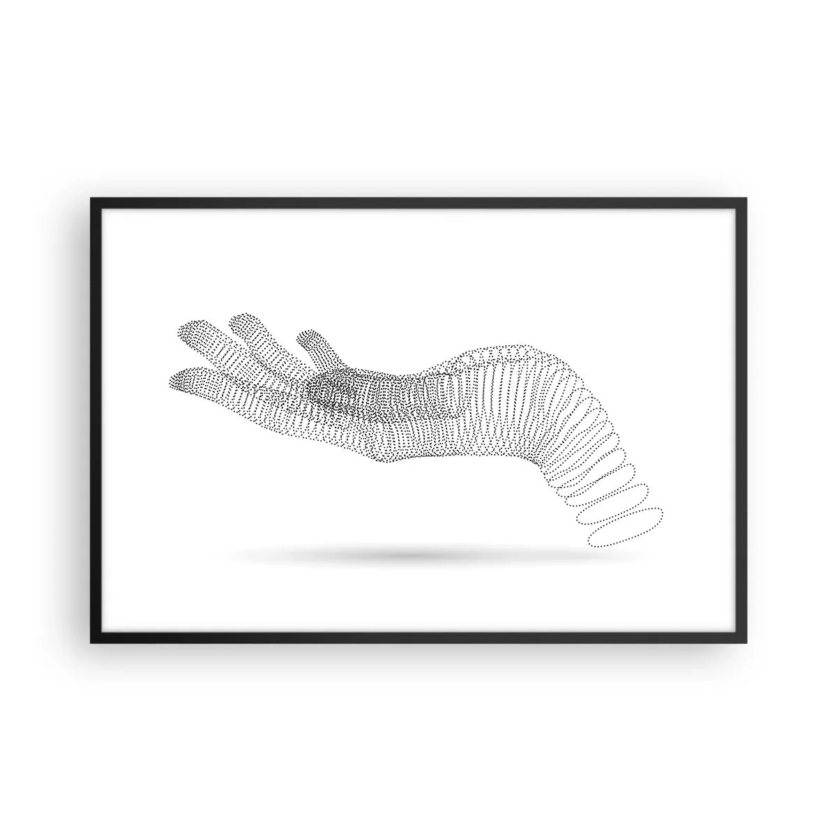 Póster en marco negro - Mano elástica - 91x61 cm