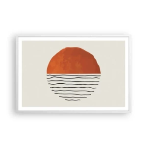 Póster en marco blanco - En un ambiente japonés - 91x61 cm