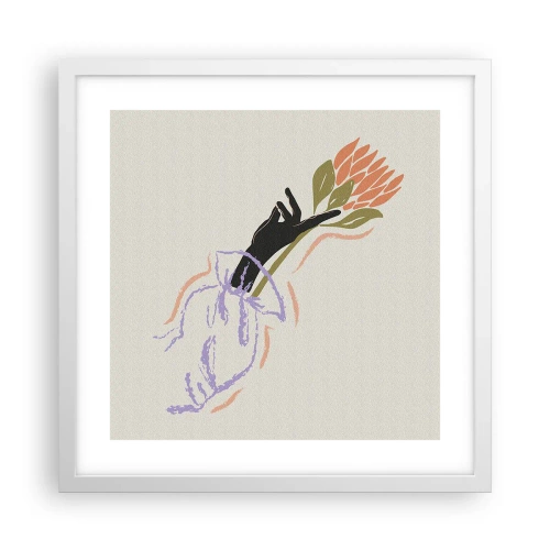 Póster en marco blanco - Un toque fraternal - 40x40 cm