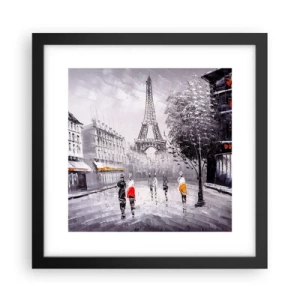 Póster en marco negro - Un paseo parisino - 30x30 cm