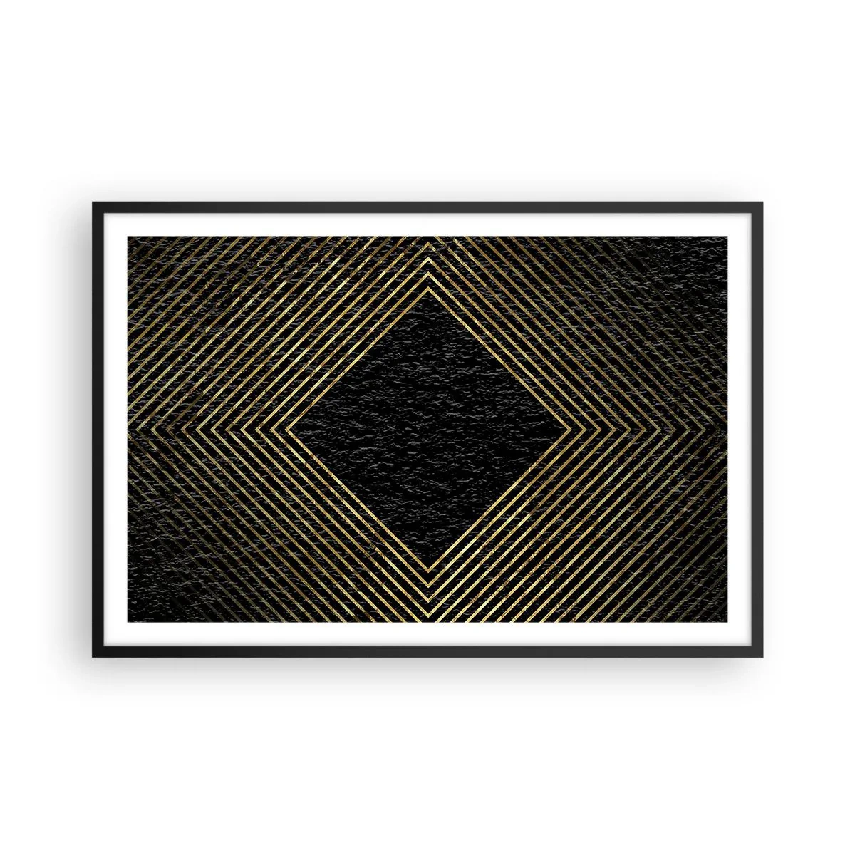 Póster en marco negro - Geometría al estilo glamour - 91x61 cm