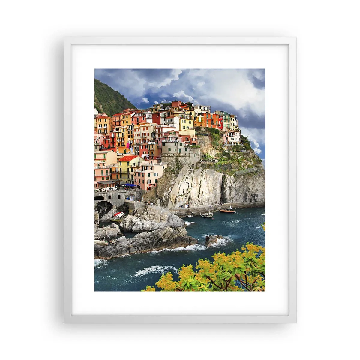 Póster en marco blanco - En el acantilado - 40x50 cm