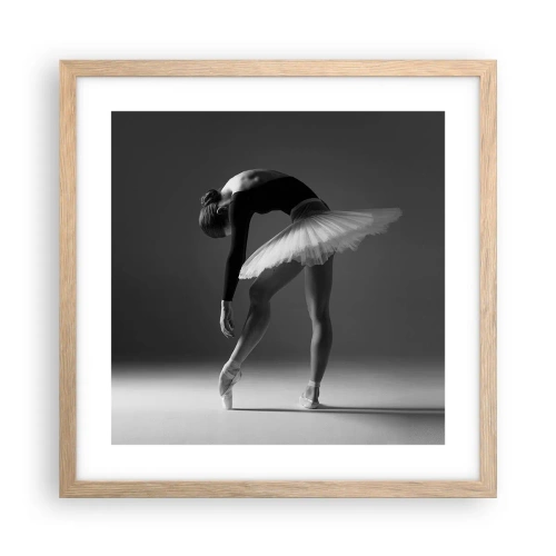Póster en marco roble claro - Bella bailarina - 40x40 cm