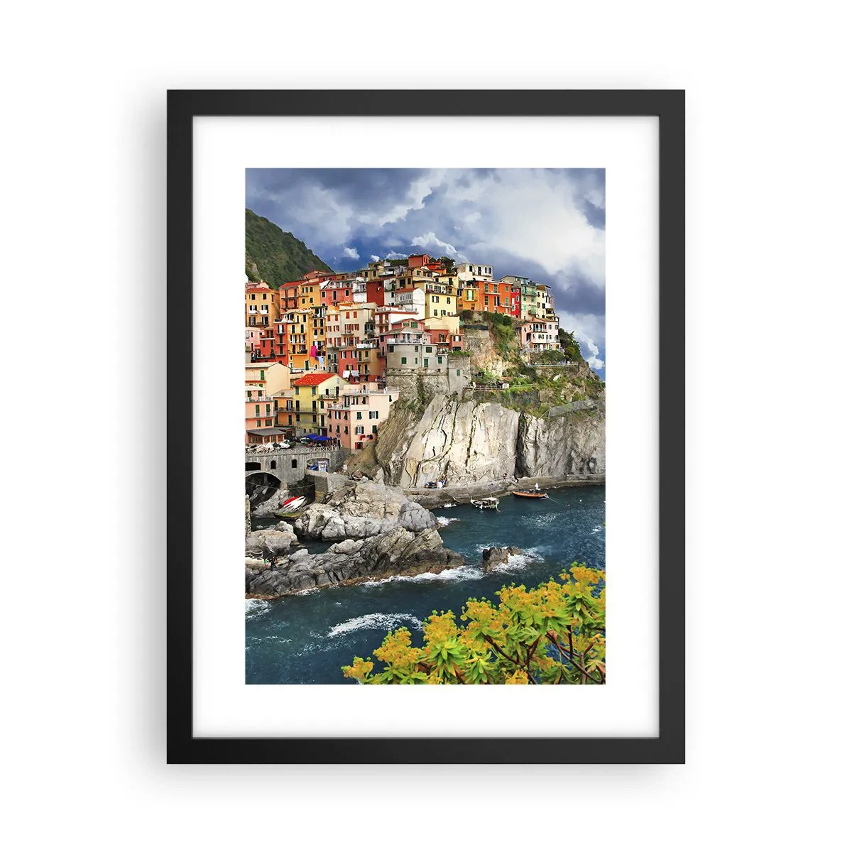Póster en marco negro - En el acantilado - 30x40 cm