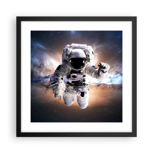 Póster en marco negro - Saludos desde el espacio exterior - 40x40 cm
