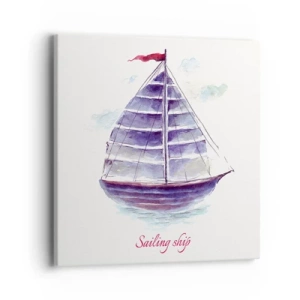 Cuadro sobre lienzo - Impresión de Imagen - Velas izadas y aguas tranquilas - 40x40 cm