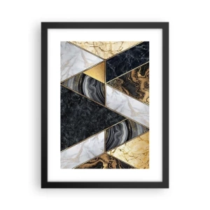 Póster en marco negro - Collage de piedras - 30x40 cm