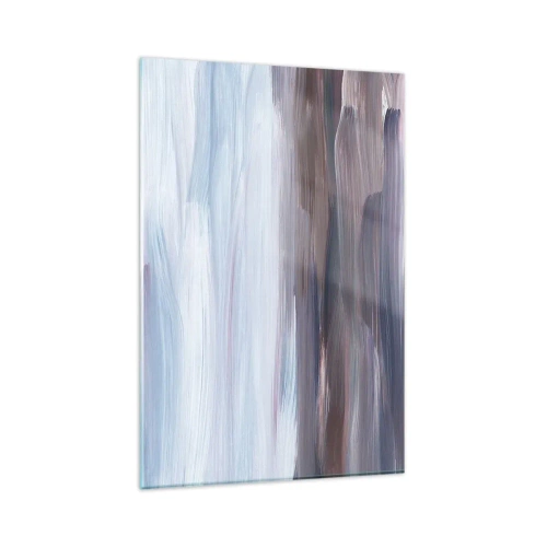 Cuadro sobre vidrio - Impresiones sobre Vidrio - Una abstracción sutil con trazos delicados en tonos pastel. - 80x120cm - Elementos: agua - Decoración de pared moderna para salón y dormitorio ARTTOR