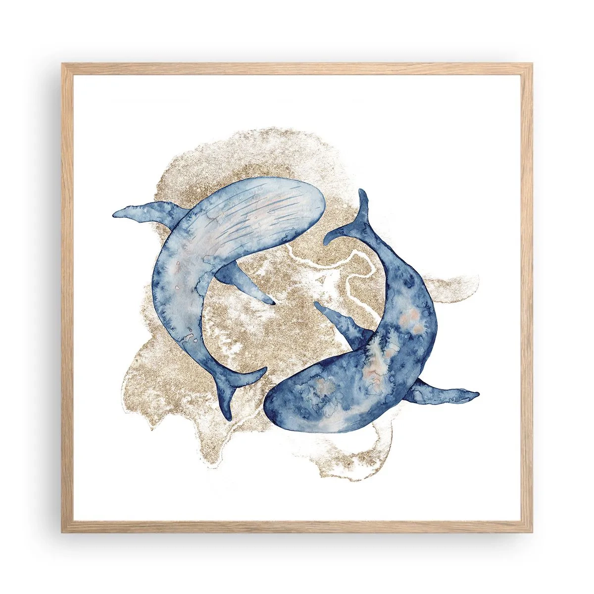 Póster en marco roble claro - ¿Amistad o amor? - 60x60 cm