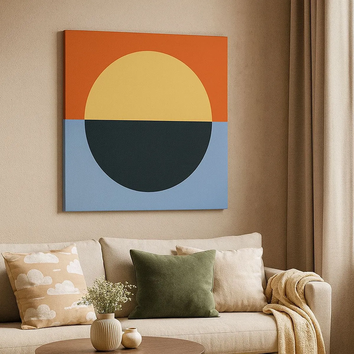 Cuadro sobre lienzo - Impresión de Imagen - Una composición de calidez y frescura - 30x30 cm