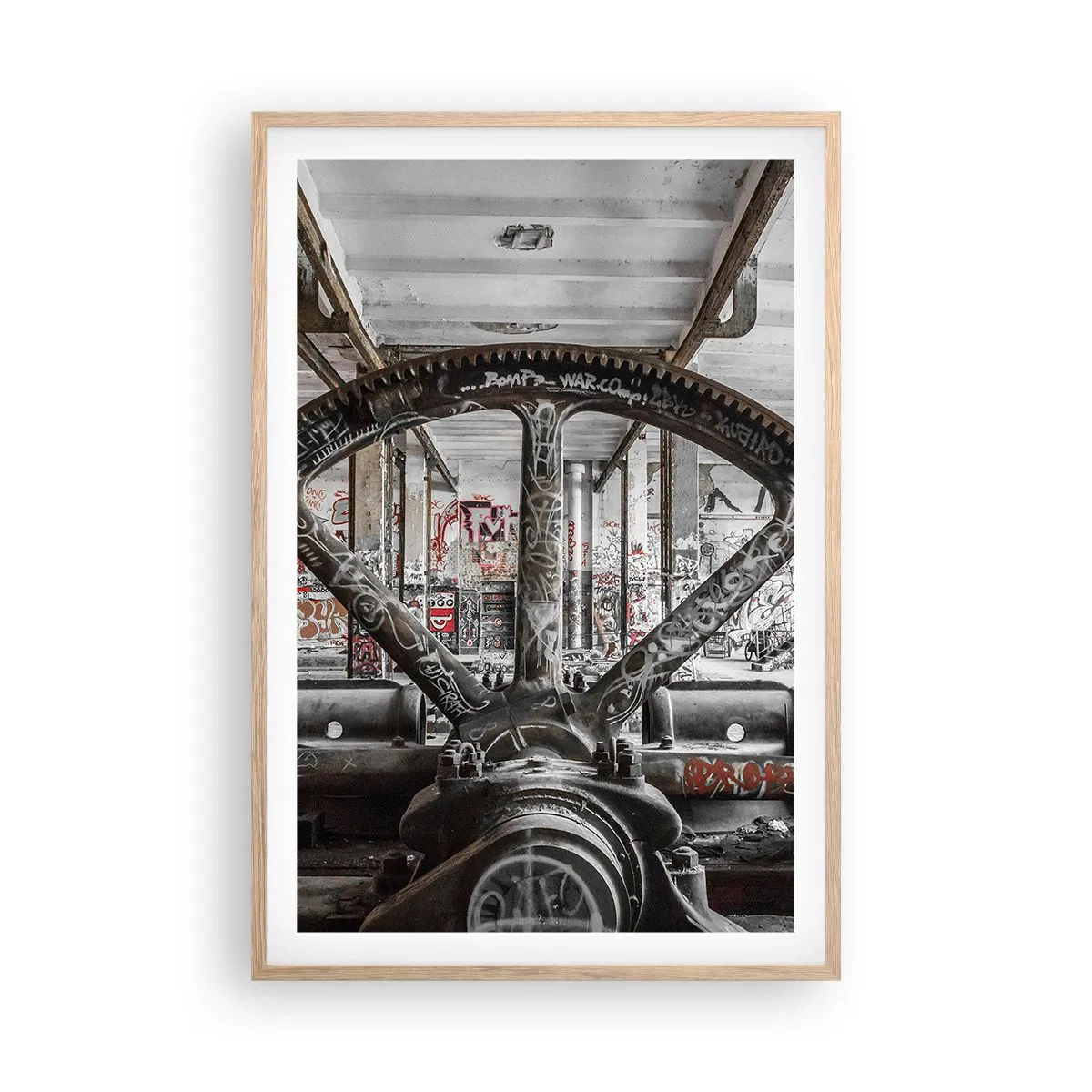 Póster en marco roble claro - La vida secreta de una fábrica - 61x91 cm