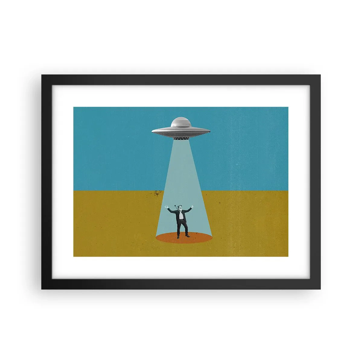 Póster en marco negro - Un encuentro cercano - 40x30 cm