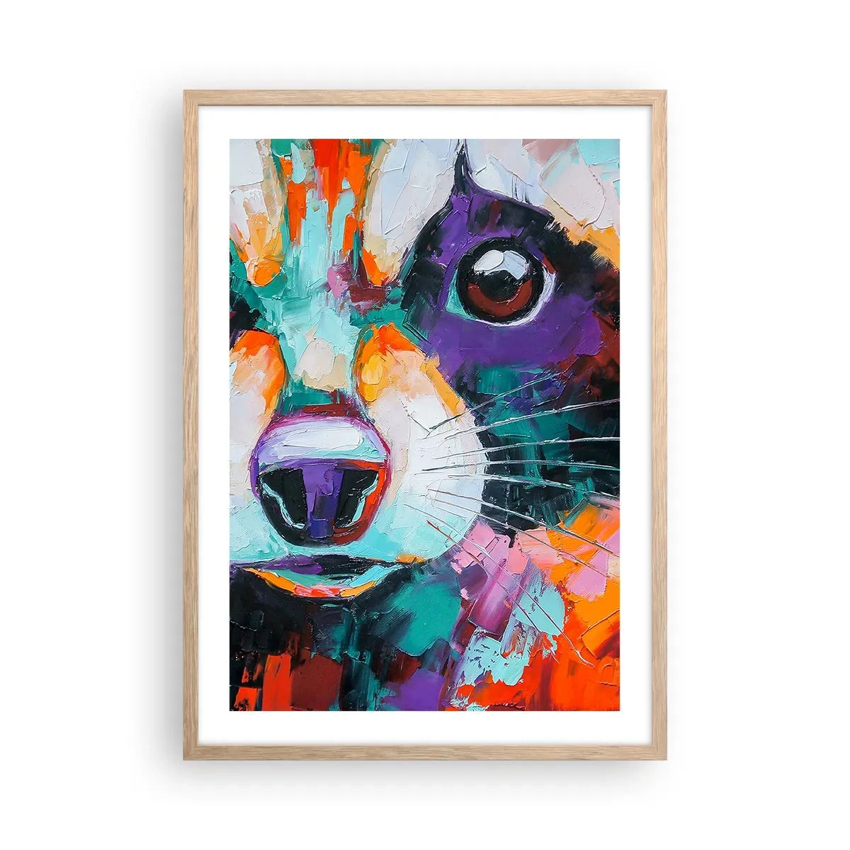 Póster en marco roble claro - Solo buenas emociones - 50x70 cm