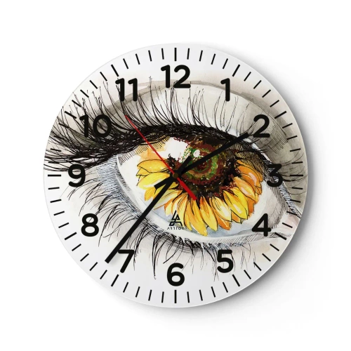 Reloj de pared - Reloj de vidrio - Un aspecto tan caluroso como el verano - 40x40 cm