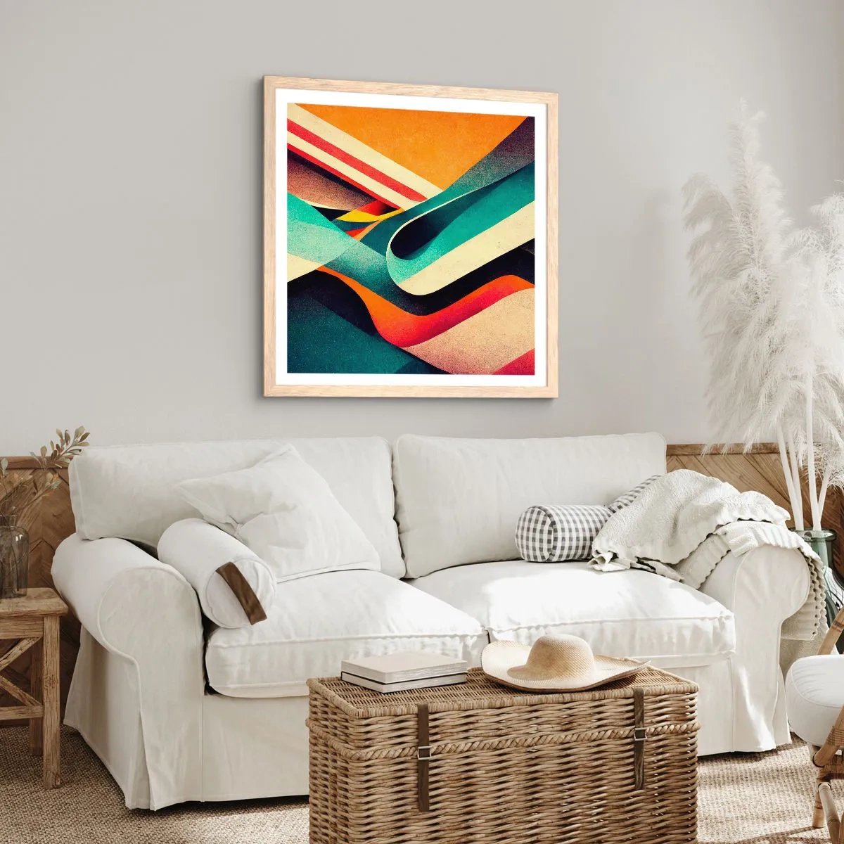 Póster en marco roble claro - Composición intensa - 40x40 cm