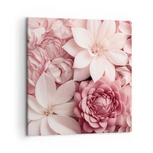 Cuadro sobre lienzo - Impresión de Imagen - Entre pétalos rosas - 50x50 cm