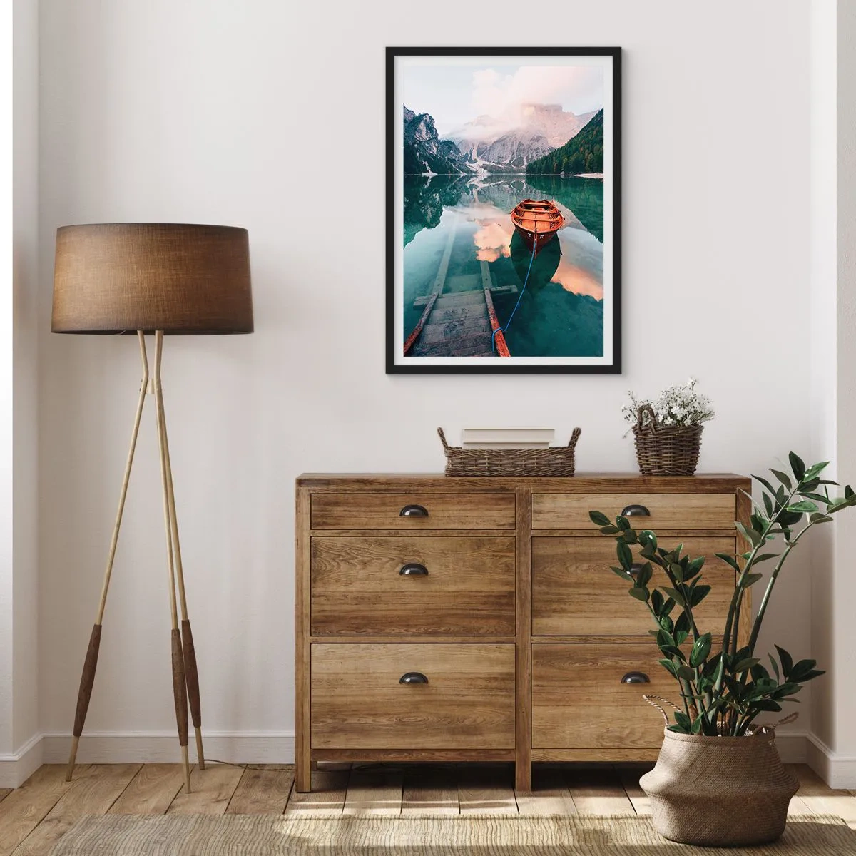 Póster en marco negro - El tranquilo sueño de las montañas - 61x91 cm