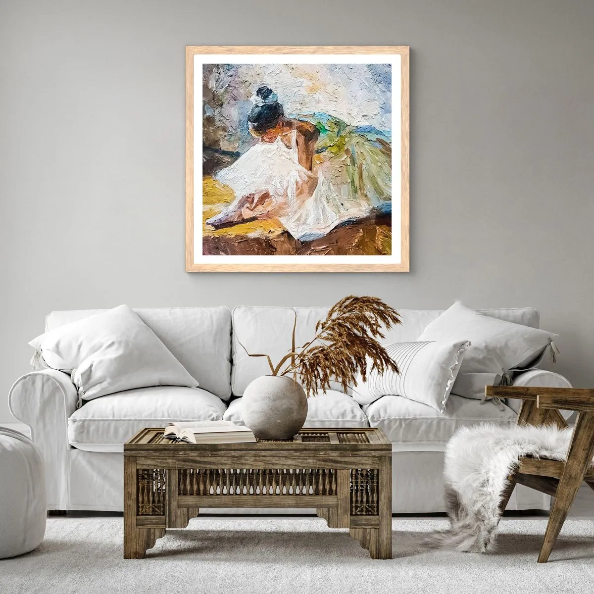 Póster en marco roble claro - De un cuadro de Degas - 60x60 cm