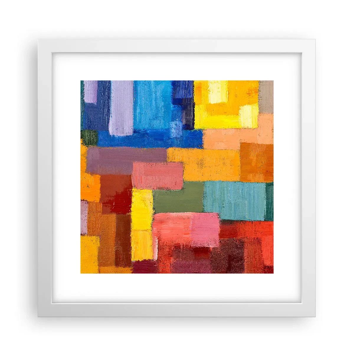 Póster en marco blanco - Cada una diferente, todas coloridas - 30x30 cm