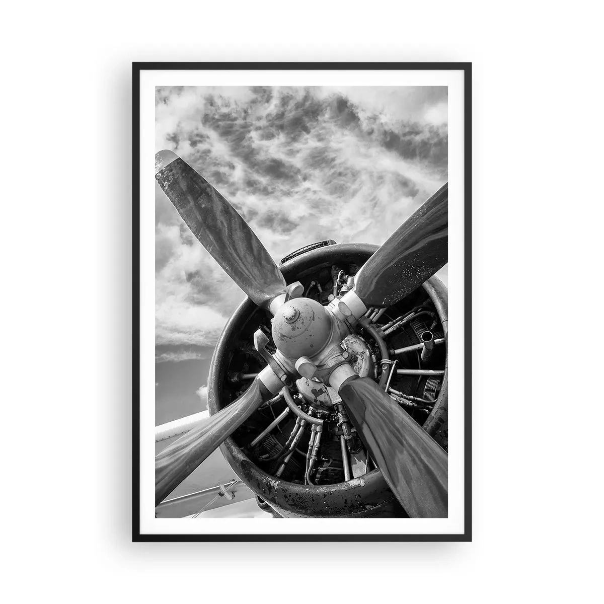 Póster en marco negro - Conquistador de los cielos - 70x100 cm