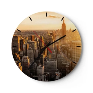 Reloj de pared - Reloj de vidrio - Creciendo al sol - 40x40 cm