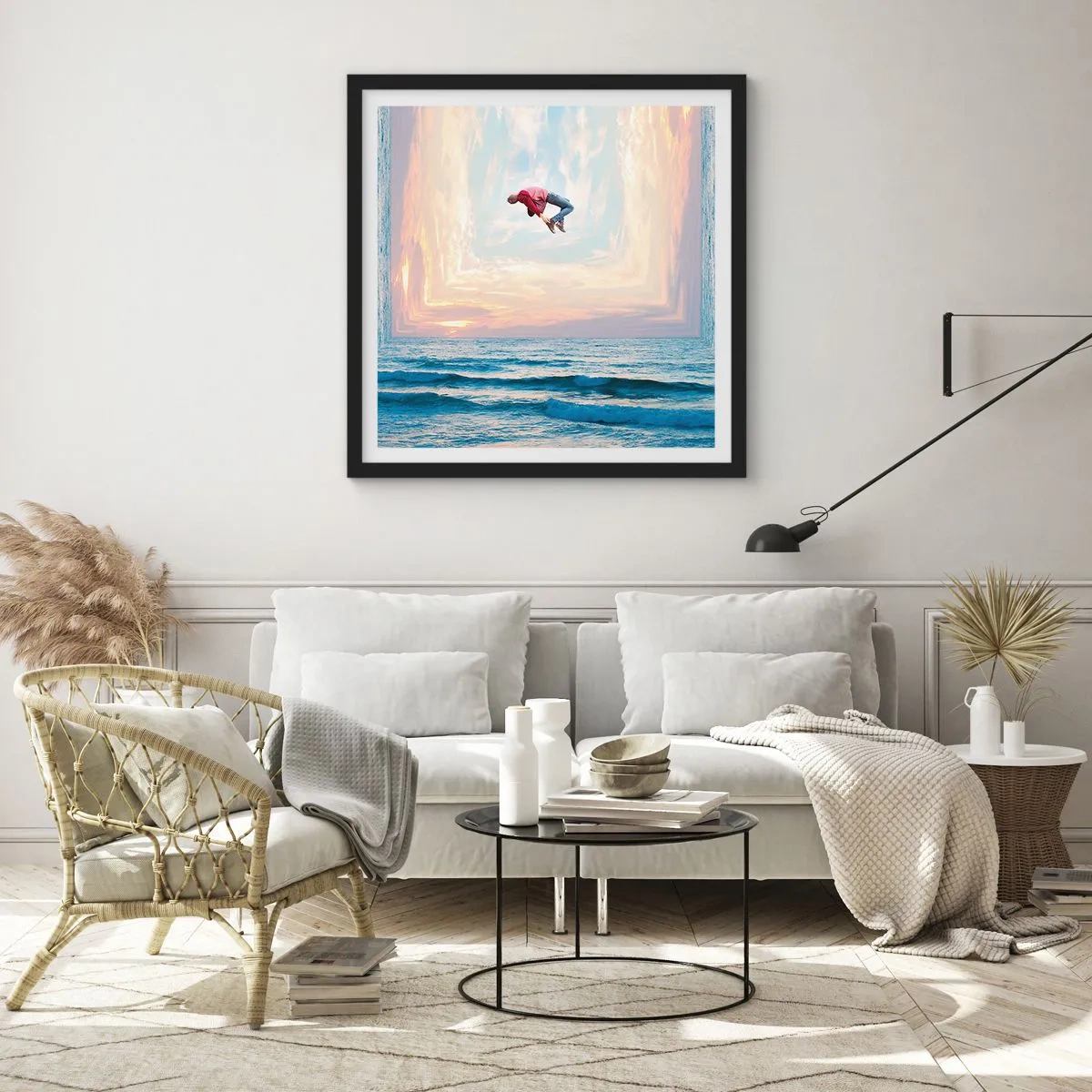 Póster en marco negro - A otra dimensión - 40x40 cm