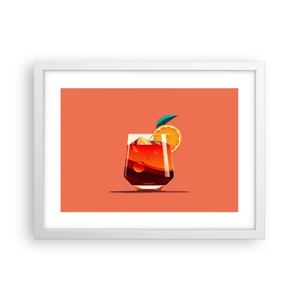 Póster en marco blanco - Refresco de verano - 40x30 cm