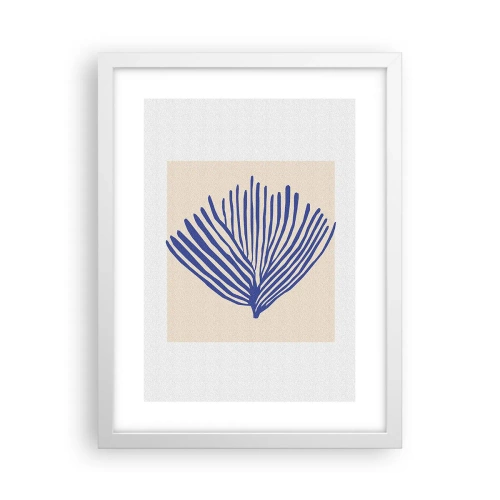 Póster en marco blanco - Abanico azul - 30x40 cm