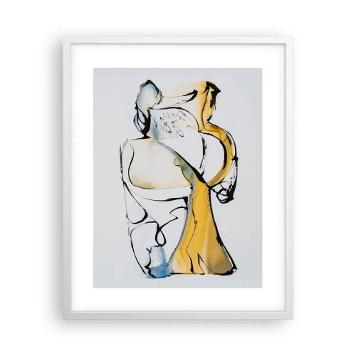 Póster en marco blanco - Abstracción de cristal - 40x50 cm