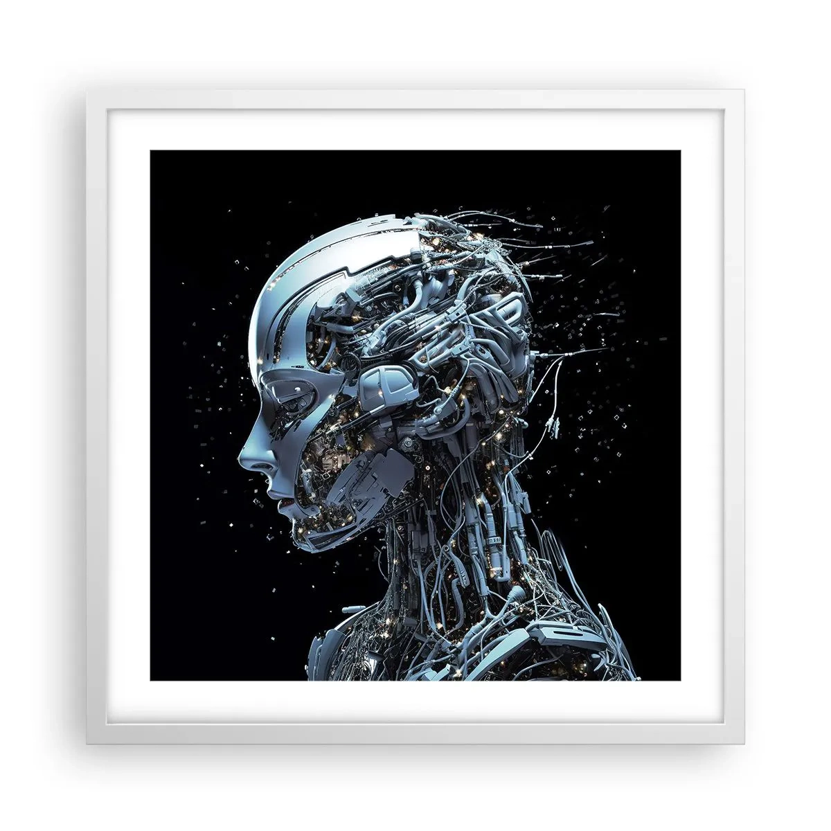 Póster en marco blanco - La tecnología es una mujer - 50x50 cm