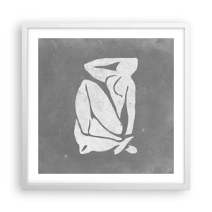 Póster en marco blanco - En sus pensamientos - 50x50 cm