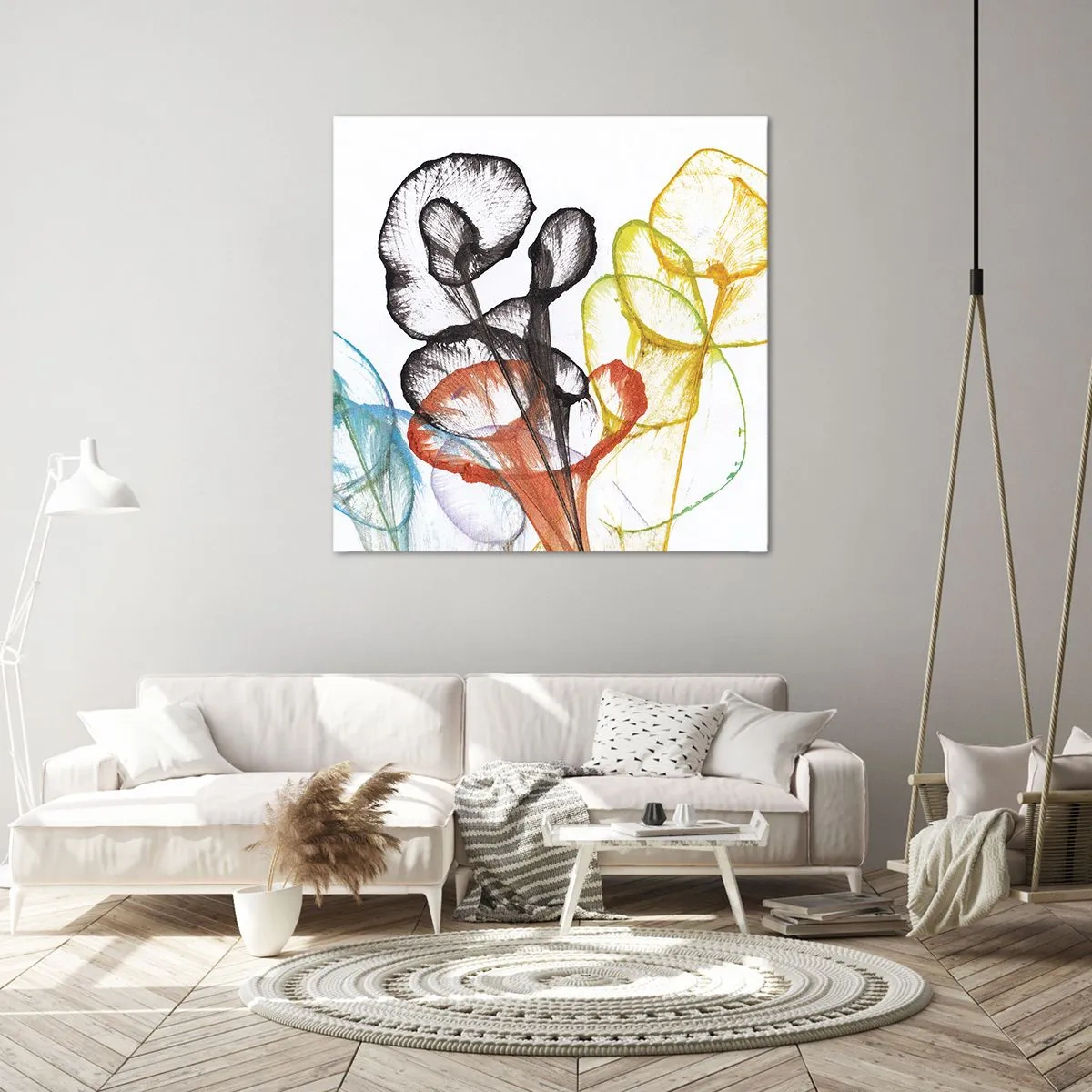 Cuadro sobre lienzo - Impresión de Imagen - Flores con alma - 50x50 cm