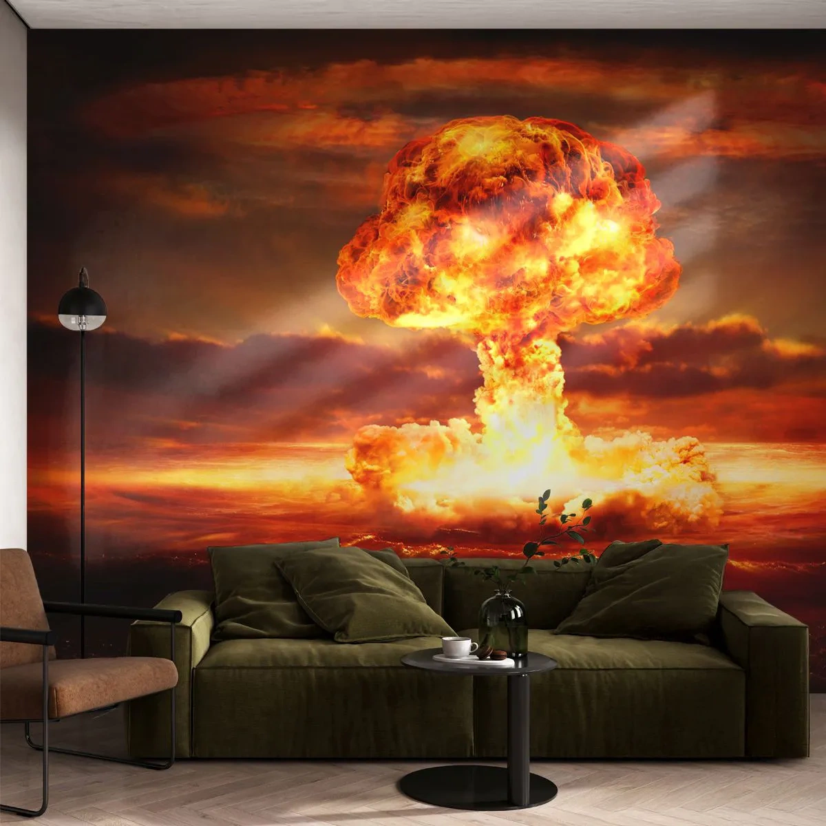 Fotomural Premium Canvas - Y habrá un final - Bomba atómica, Militar, Gráficos - 400x280 cm