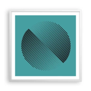 Póster en marco blanco - El círculo: una variación geométrica - 60x60 cm
