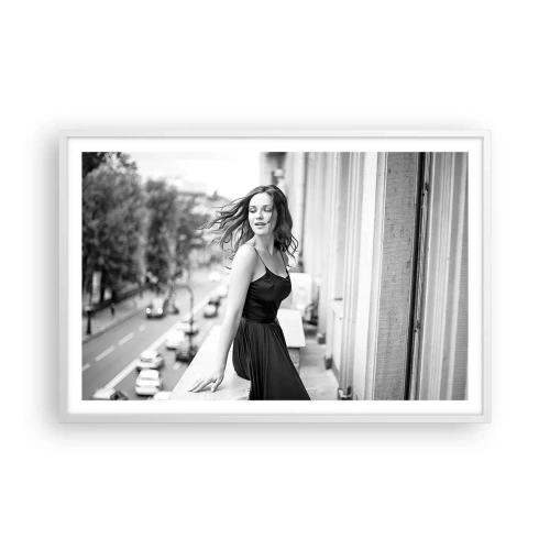 Póster en marco blanco - Ciertamente, parisina - 91x61 cm