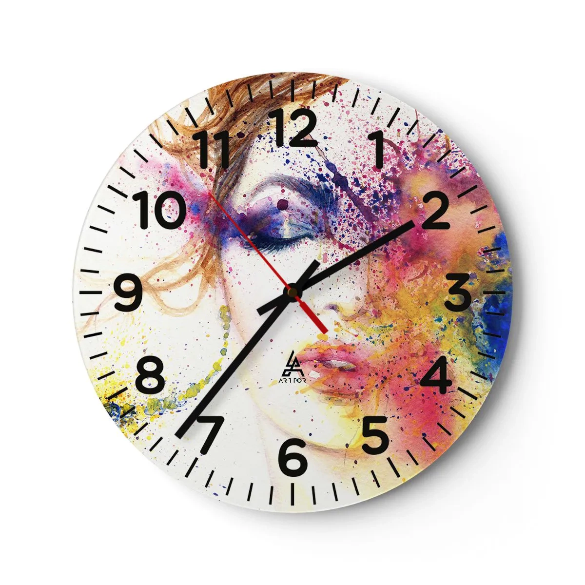 Reloj de pared - Reloj de vidrio - Vértigo del arco iris - 30x30 cm
