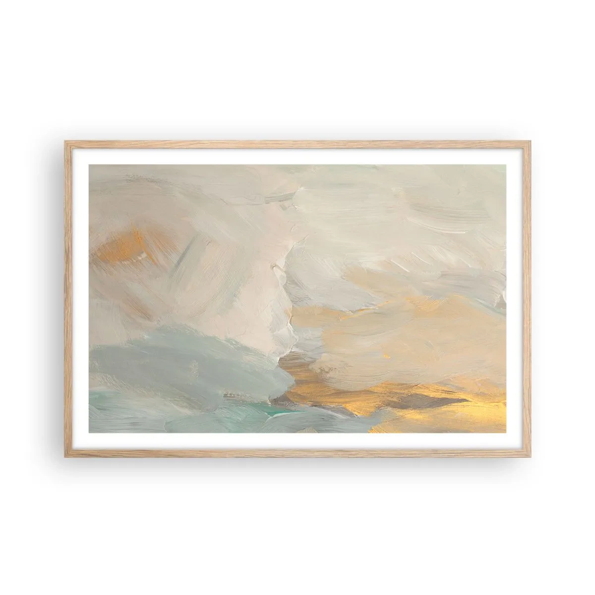 Póster en marco roble claro - Abstracción - una tierra de dulzura - 91x61 cm