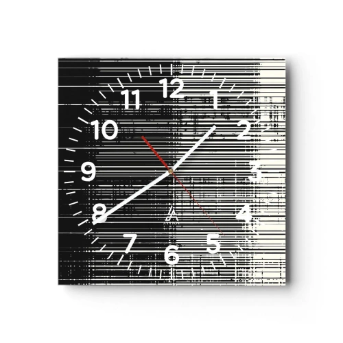 Reloj de pared - Reloj de vidrio - Ondas y vibraciones - 30x30 cm