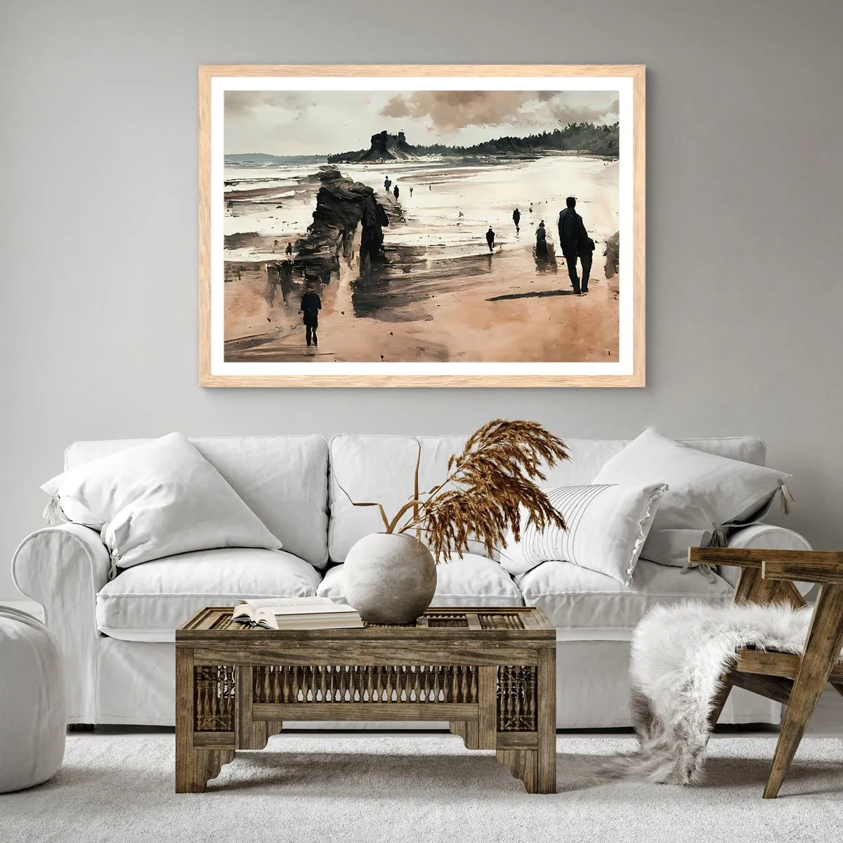 Póster en marco roble claro - Un sueño evocado - 50x40 cm