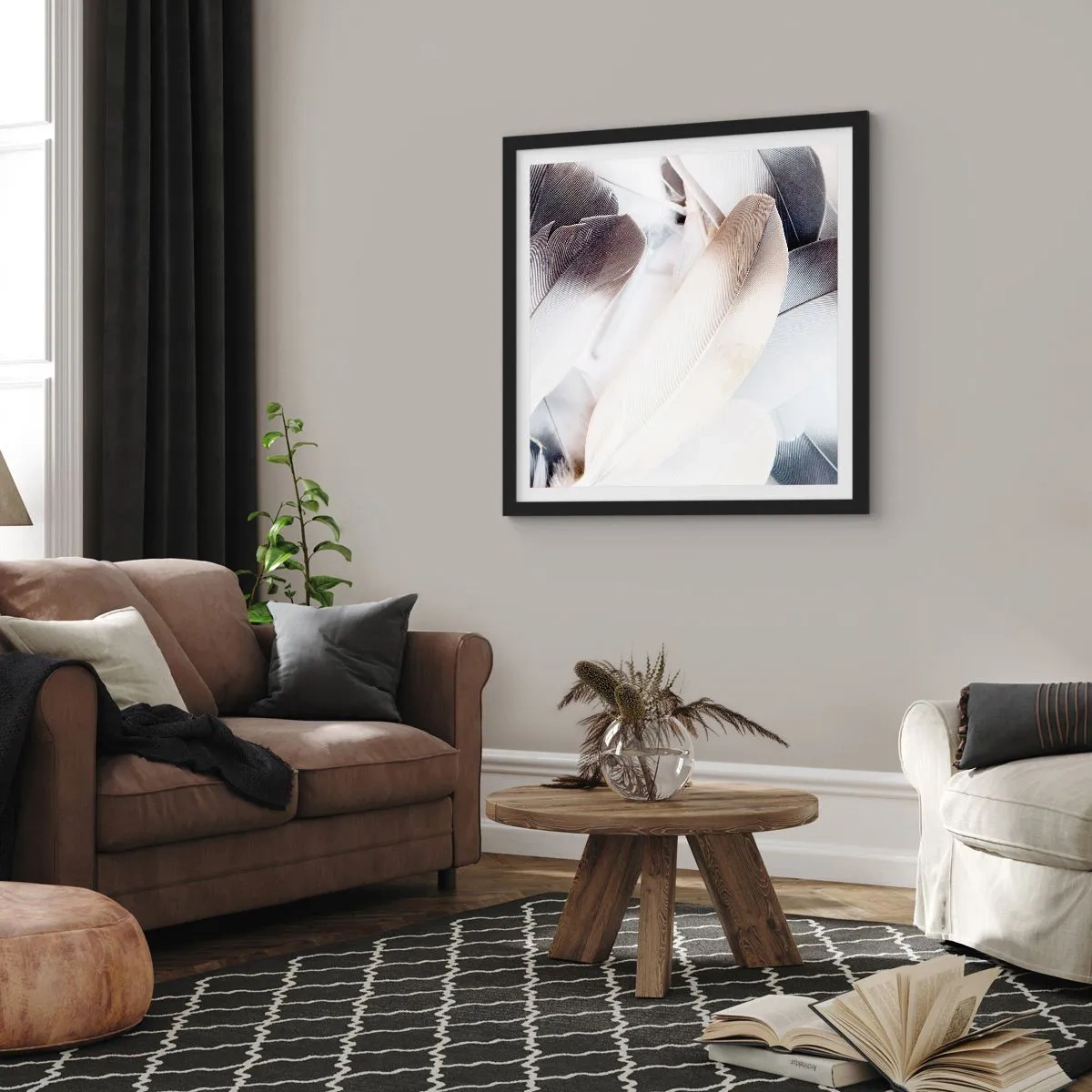 Póster en marco negro - Casi angelical - 60x60 cm