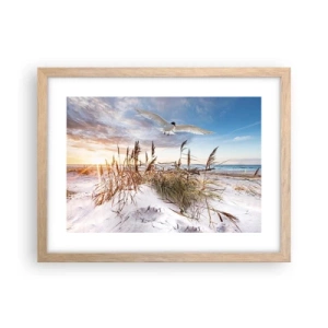 Póster en marco roble claro - Viento del mar - 40x30 cm