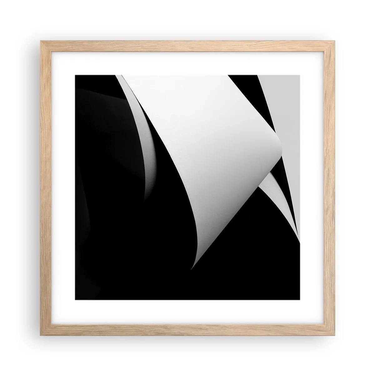 Póster en marco roble claro - Planos de luz desde las profundidades de la sombra - 40x40 cm