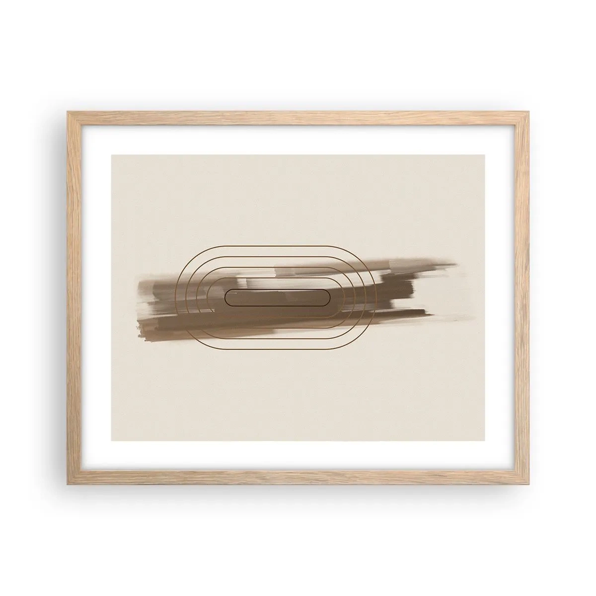 Póster en marco roble claro - Un soplo de gris - 50x40 cm