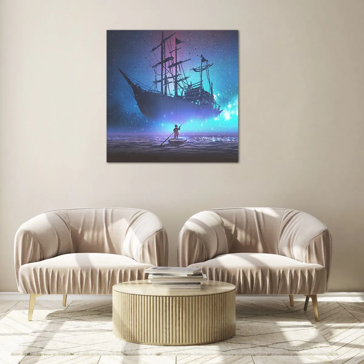 Cuadro sobre vidrio - Impresiones sobre Vidrio - El encuentro con el mito del mar - 50x50 cm