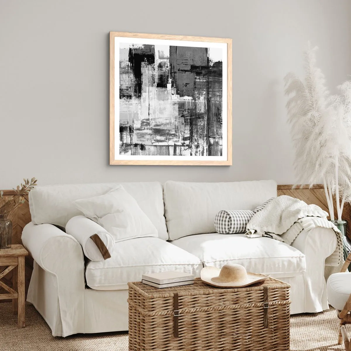 Póster en marco roble claro - El gris es hermoso - 50x50 cm