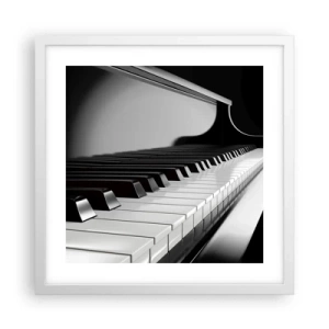 Póster en marco blanco - Armonía musical - 40x40 cm