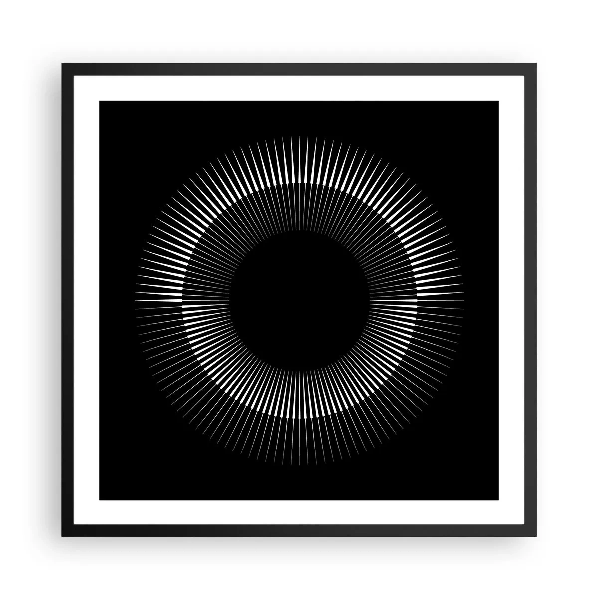 Póster en marco negro - Sol negro - 60x60 cm