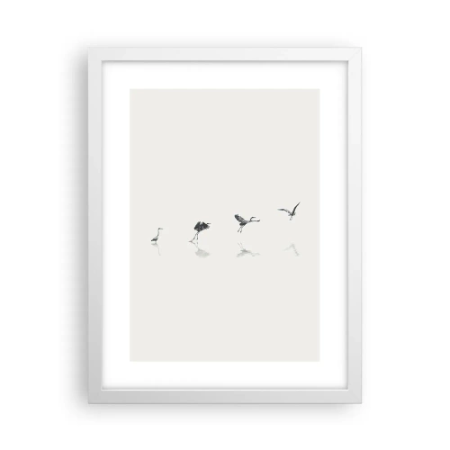 Póster en marco blanco - Cuatro sencillos pasos para despegar - 30x40 cm