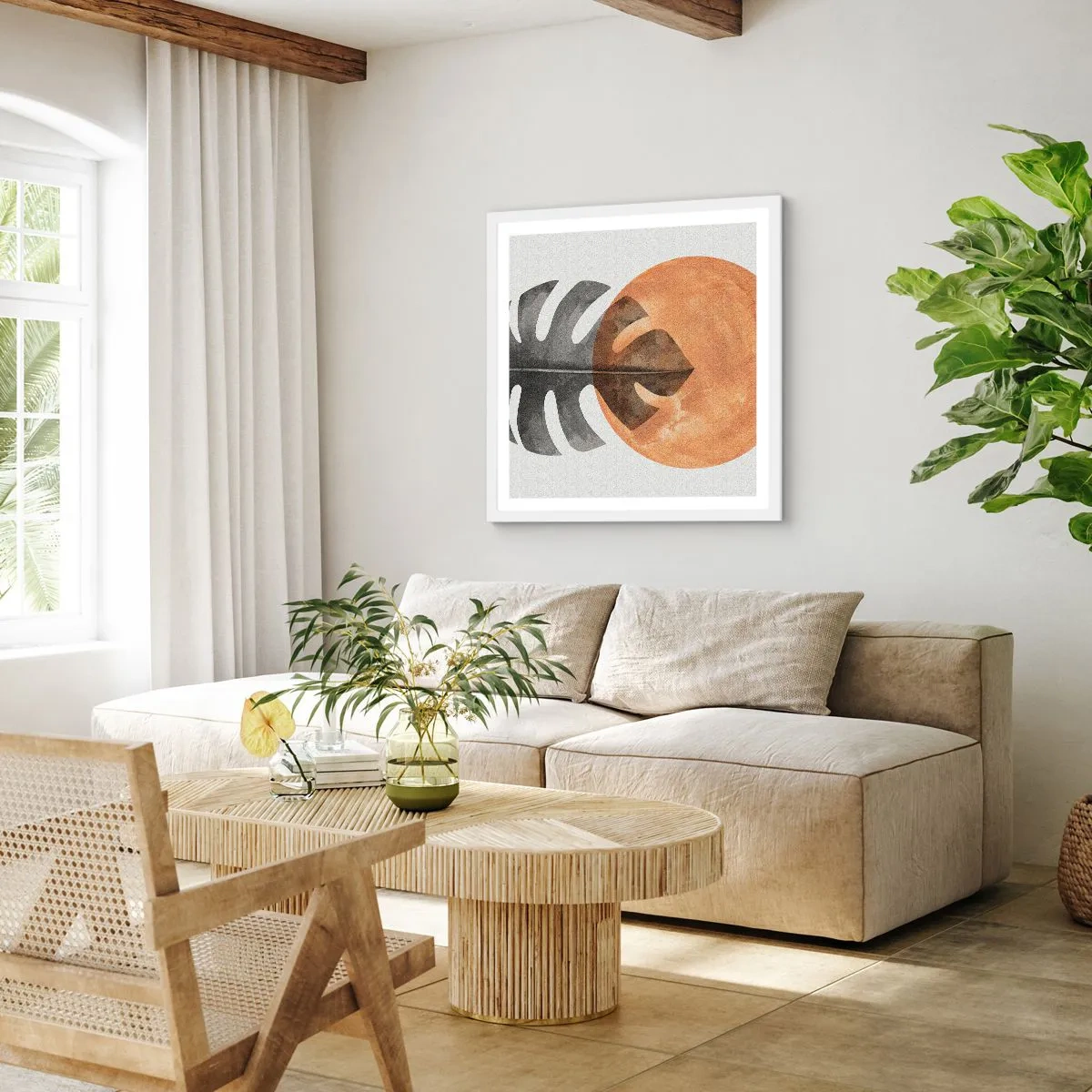 Póster en marco blanco - Siempre el sol - 60x60 cm